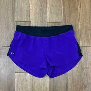 Under Armour Women's Black and Purple Athletic Shorts